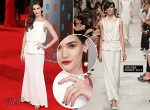 PEARL FASHION: Sai Bennett Wears Chanel Pearls at 2014 British Academy Film Awards