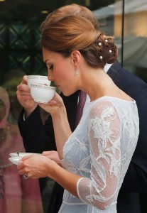 PEARL BEAUTY: Duchess of Cambridge, Kate Middleton Wears Pearl Pins in Her Twisted Chignon