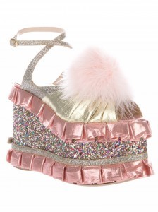 CLUTCHING OUR PEARLS (WORST FASHION): The Meadham Kirchoff Pink Sparkle Pom-Pom Platform Sandals