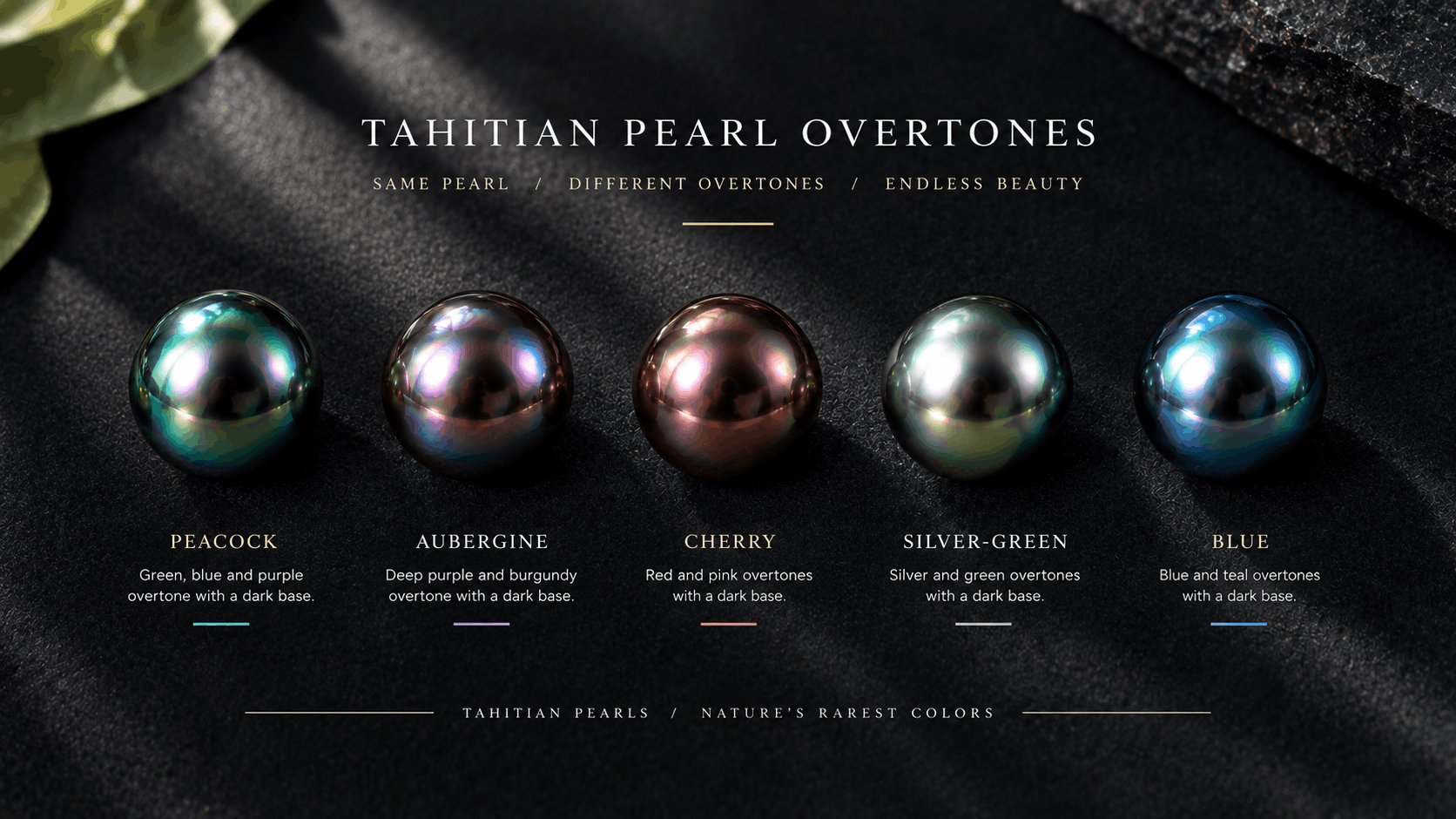 01. Farben von Tahiti-Perlen-Schmuck — Das volle Overton-Spektrum