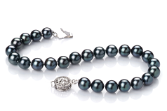 6.5-7mm AA-Qualität Japanische Akoya Perlen Set in Schwarz