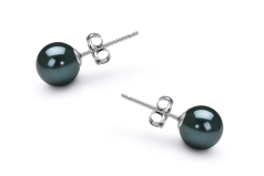 6.5-7mm AA-Qualität Japanische Akoya Perlen Set in Schwarz