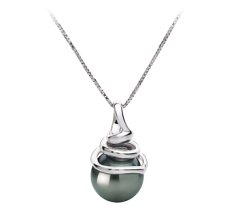 8-9mm AAA-Qualität Tahitisch Perlenanhänger in Demetria Schwarz