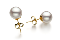 8.5-9mm Hanadama - AAAA-Qualität Japanische Akoya Paar Ohrringe in \Hanadama\ is a Japanese term used to describe the highest quality of Akoya pearls. It doesn't have a direct German translation, but in German it would still be referred to as \Hanadama\. 