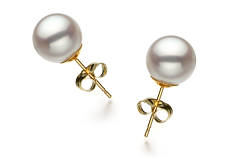 8.5-9mm Hanadama - AAAA-Qualität Japanische Akoya Paar Ohrringe in \Hanadama\ is a Japanese term used to describe the highest quality of Akoya pearls. It doesn't have a direct German translation, but in German it would still be referred to as \Hanadama\. 