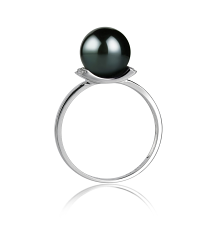8-9mm AA-Qualität Japanische Akoya Perlenringe in Francine Schwarz
