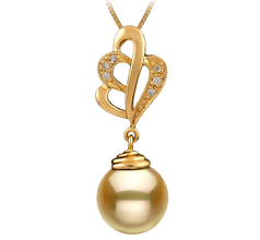 10-11mm AAA-Qualität Südsee Perlenanhänger in Besonnenheit Gold