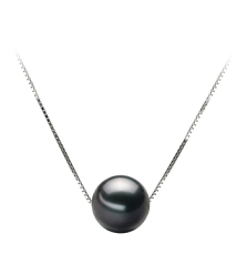 9-10mm AA-Qualität Tahitisch Perlenanhänger in Kristine Schwarz
