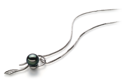 7-8mm AA-Qualität Japanische Akoya Perlenanhänger in Jennifer Schwarz