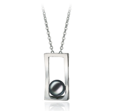 7-8mm AA-Qualität Süßwasser Perlenanhänger in Athena Schwarz