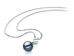 7-8mm AA-Qualität Japanische Akoya Perlenanhänger in Zalina Schwarz