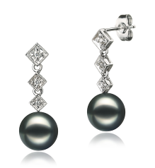 8-9mm AAA-Qualität Japanische Akoya Perlen Set in Rozene Schwarz