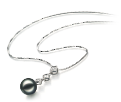 8-9mm AAA-Qualität Japanische Akoya Perlen Set in Rozene Schwarz