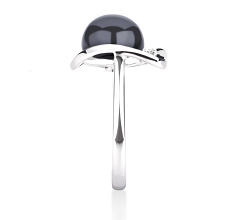 9-10mm AA-Qualität Süßwasser Perlenringe in Katie Heart Schwarz