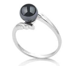 6-7mm AAA-Qualität Japanische Akoya Perlenringe in Daron Schwarz