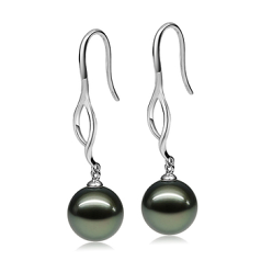 10-11mm AAA-Qualität Tahitisch Paar Ohrringe in Olivia Dangle Schwarz