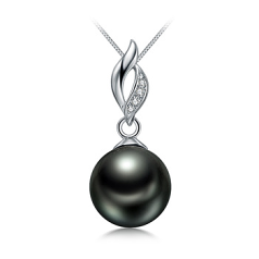 9-10mm AAA-Qualität Tahitisch Perlenanhänger in Lebenslauf Schwarz