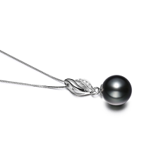 9-10mm AAA-Qualität Tahitisch Perlenanhänger in Lebenslauf Schwarz