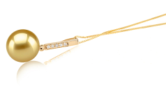10-11mm AAA-Qualität Südsee Perlenanhänger in Janet Gold