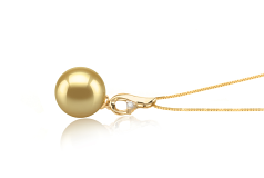 10-11mm AAA-Qualität Südsee Perlenanhänger in Darlene Gold