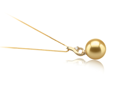 10-11mm AAA-Qualität Südsee Perlenanhänger in Darlene Gold