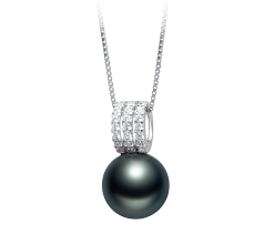12-13mm AAA-Qualität Tahitisch Perlenanhänger in Colette Schwarz