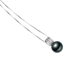 12-13mm AAA-Qualität Tahitisch Perlenanhänger in Colette Schwarz
