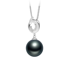 10-11mm AAA-Qualität Tahitisch Perlenanhänger in Linda Schwarz