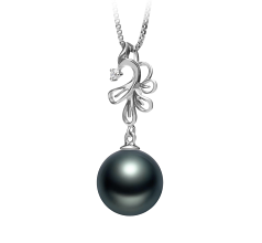 10-11mm AAA-Qualität Tahitisch Perlenanhänger in Phoenix Schwarz