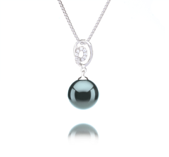 9-10mm AAA-Qualität Tahitisch Perlenanhänger in Kimberly Schwarz