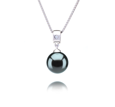 9-10mm AAA-Qualität Tahitisch Perlenanhänger in Nicole Schwarz