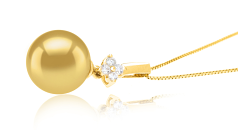 10-11mm AAA-Qualität Südsee Perlenanhänger in Hilda Gold