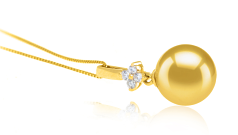 10-11mm AAA-Qualität Südsee Perlenanhänger in Hilda Gold
