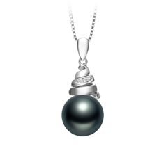 10-11mm AAA-Qualität Tahitisch Perlenanhänger in Romola Schwarz