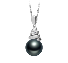 10-11mm AAA-Qualität Tahitisch Perlenanhänger in Romola Schwarz