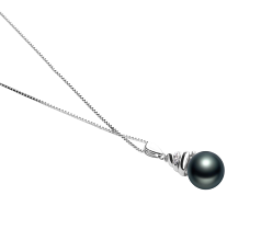 10-11mm AAA-Qualität Tahitisch Perlenanhänger in Romola Schwarz