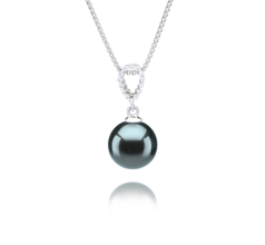 9-10mm AAA-Qualität Tahitisch Perlenanhänger in Karen Schwarz