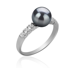 7-8mm AAA-Qualität Japanische Akoya Perlenringe in Marian Schwarz