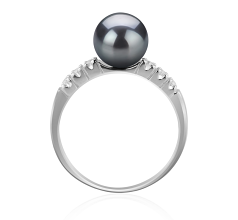 7-8mm AAA-Qualität Japanische Akoya Perlenringe in Marian Schwarz