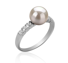 7-8mm AAA-Qualität Japanische Akoya Perlenringe in Marian Weiß