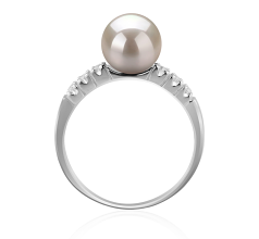 7-8mm AAA-Qualität Japanische Akoya Perlenringe in Marian Weiß