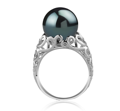 12-13mm AA-Qualität Tahitisch Perlenringe in Alva Schwarz