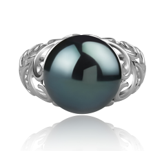 12-13mm AA-Qualität Tahitisch Perlenringe in Alva Schwarz