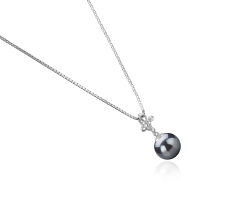 7-8mm AA-Qualität Japanische Akoya Perlenanhänger in Coralie Schwarz