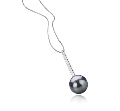 11-12mm AAA-Qualität Tahitisch Perlenanhänger in Vanna Schwarz