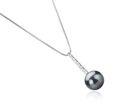 11-12mm AAA-Qualität Tahitisch Perlenanhänger in Vanna Schwarz