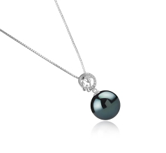 11-12mm AAA-Qualität Tahitisch Perlenanhänger in Trish Schwarz