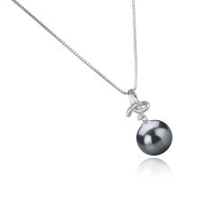 10-11mm AAA-Qualität Tahitisch Perlenanhänger in Maude Schwarz