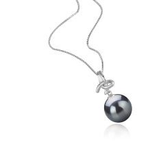 10-11mm AAA-Qualität Tahitisch Perlenanhänger in Maude Schwarz