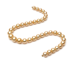 10.4-13.2mm AAA-Qualität Südsee Perlenhalskette in 18-Zoll Gold